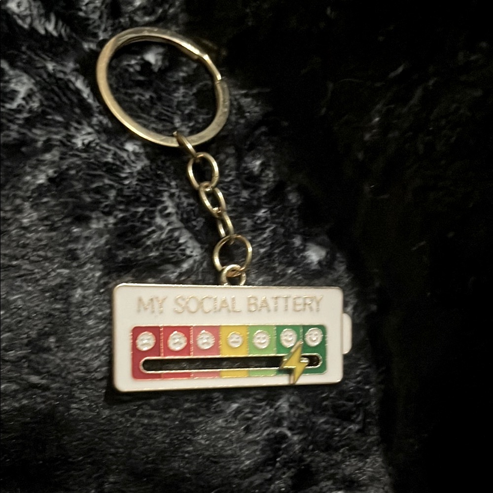 Colorful Social Battery Keychain